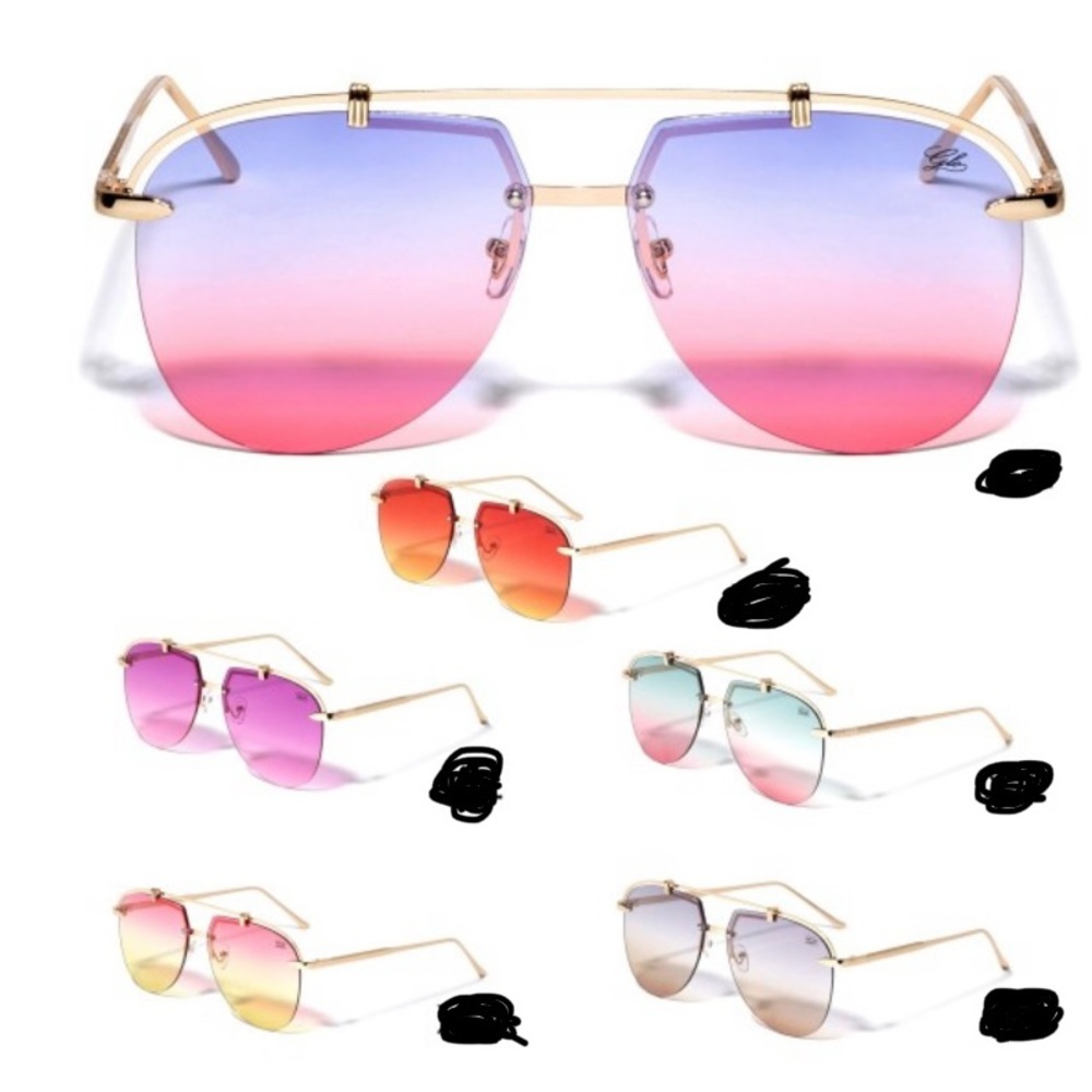 Glo rimless Aviators Sunglasses. - Picture 2 of 4